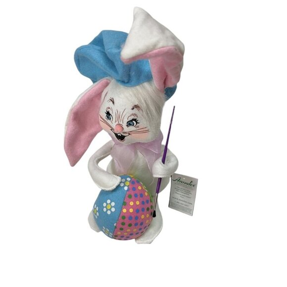 Annalee Poseable 12" Bunny Rabbit Artist Paint Easter Doll Large Cotton Tail NEW - Picture 1 of 9